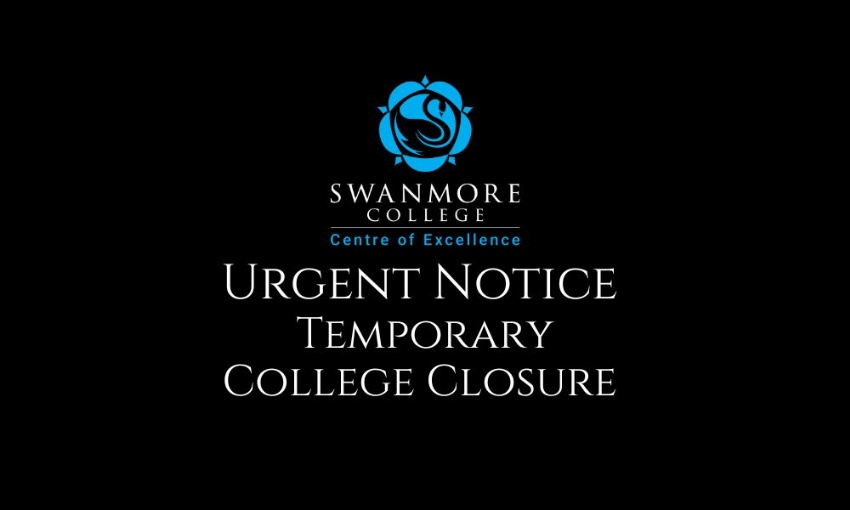 Image text says urgent notice temporary college closure